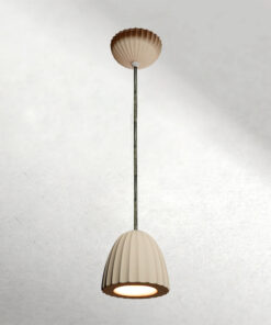 RINDAL - Lámpara decorativa ovalada en concreto para LED.