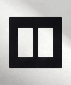 Placa de pared para 2 dispositivos color negro.