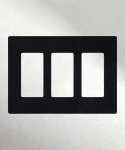 Placa de pared para 3 dispositivos color negro.
