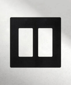 Placa de pared para 2 dispositivos tornillo no visibles Satín negro.